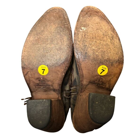 Liberty Black Western Ankle Booties Leopard Print Size 7 - Picture 7 of 7